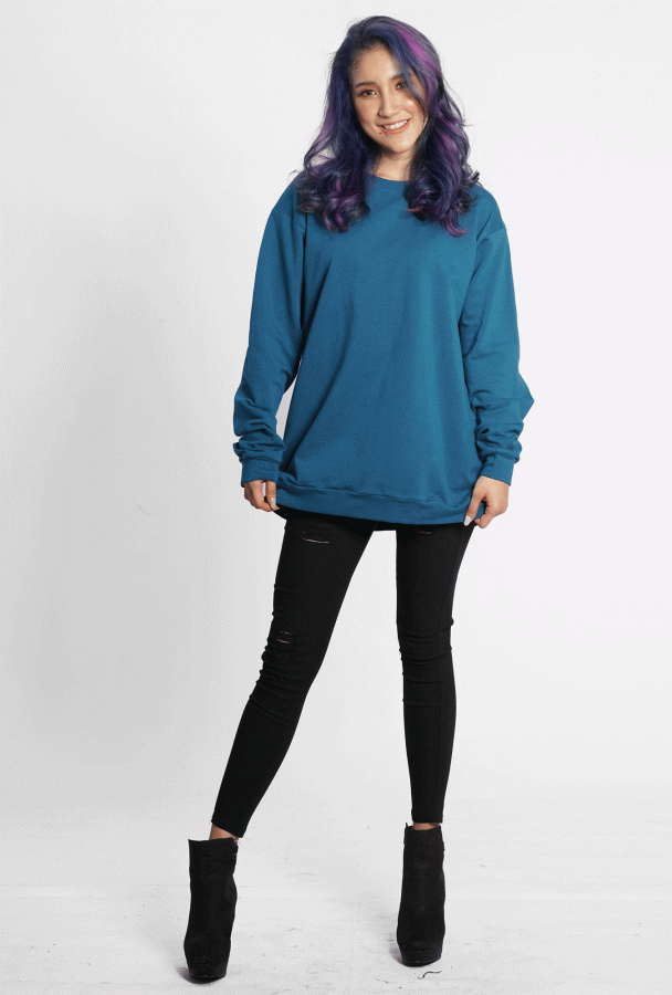 Golden Culture Autumn Girl  Sweatshirt (Blue 1)